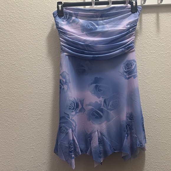 Fashion Nova Blue and Purple Floral Dress - Picture 1 of 2